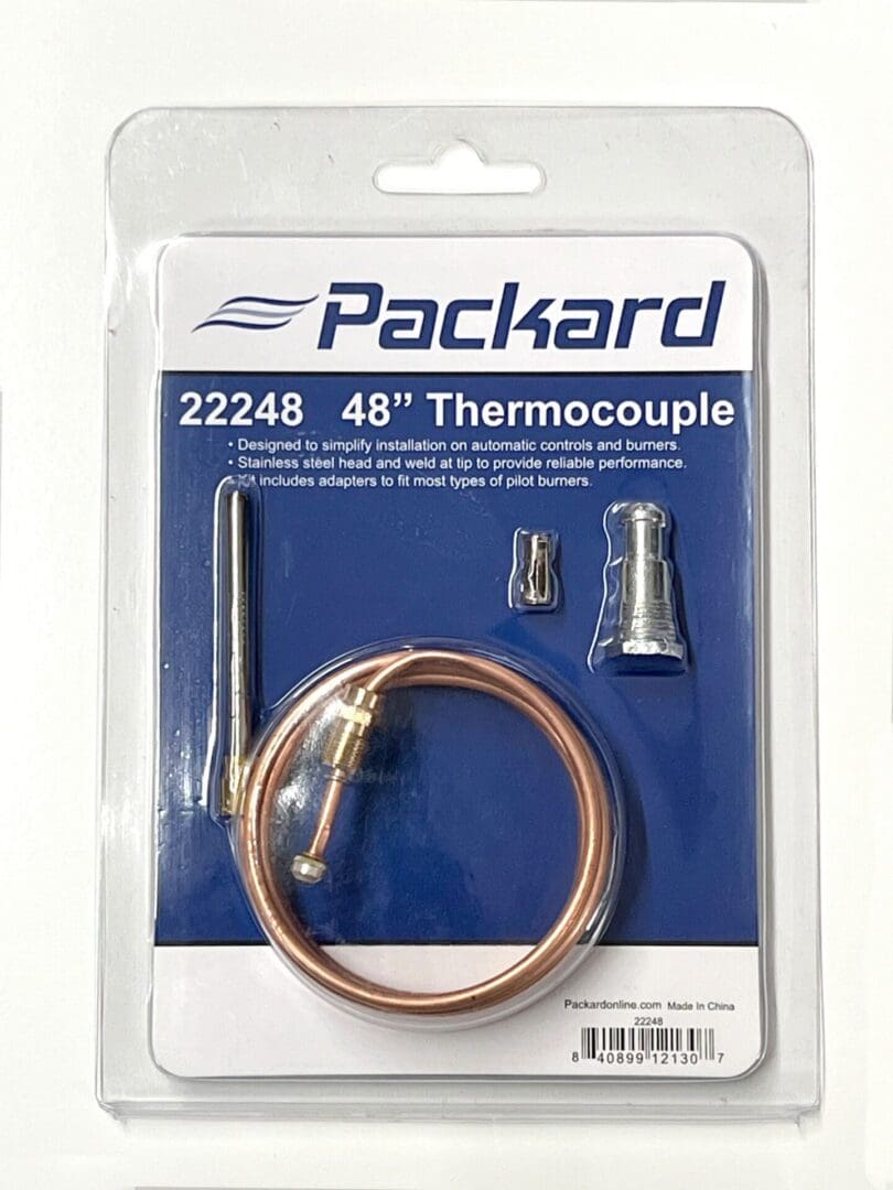 A package of the thermocouple for a gas grill.