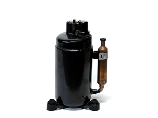 A black and brown cylinder with a handle