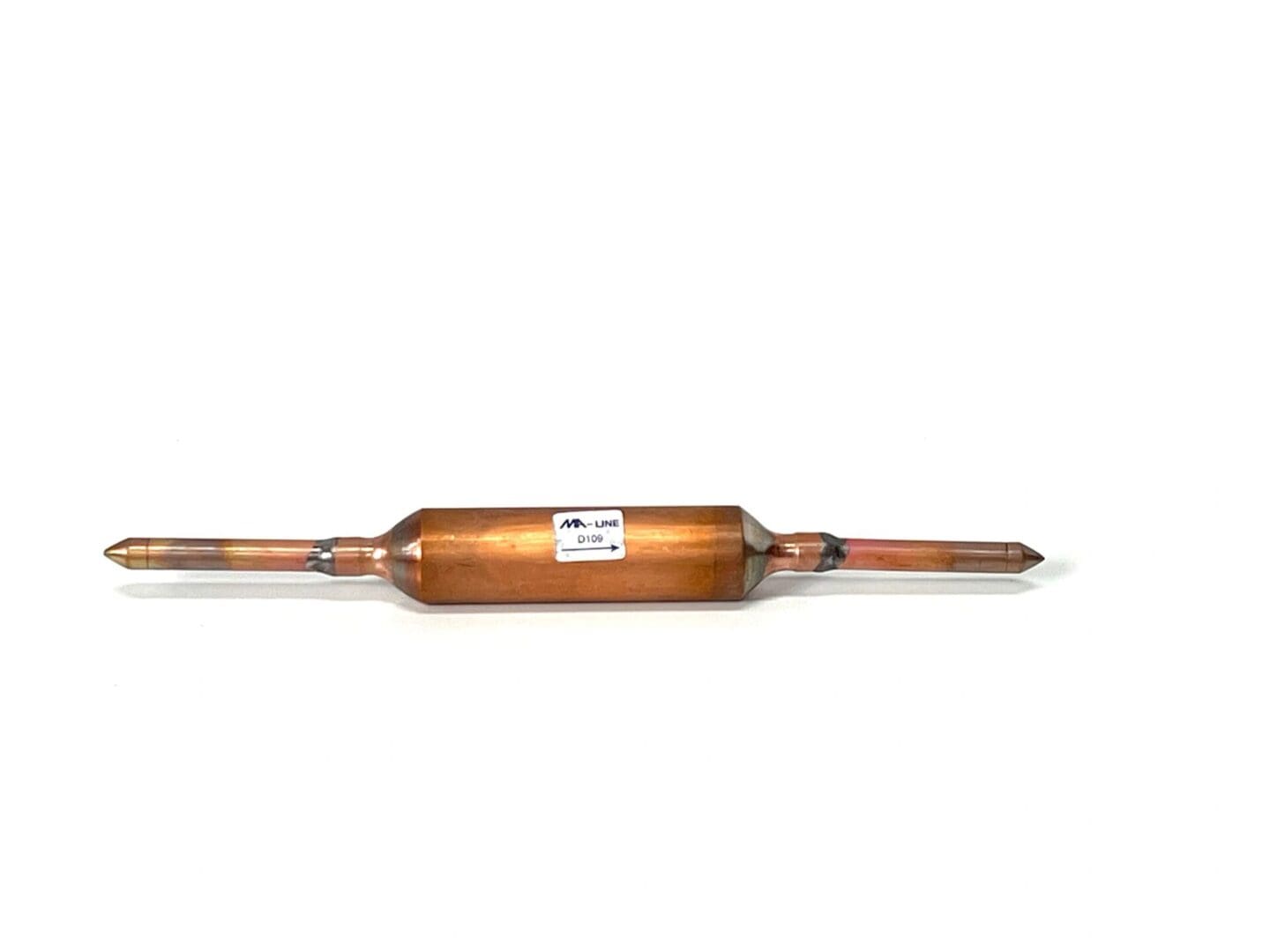 A copper tube with two ends attached to it.