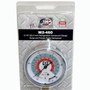 A picture of the front of a packaging for a refrigerant manometer.