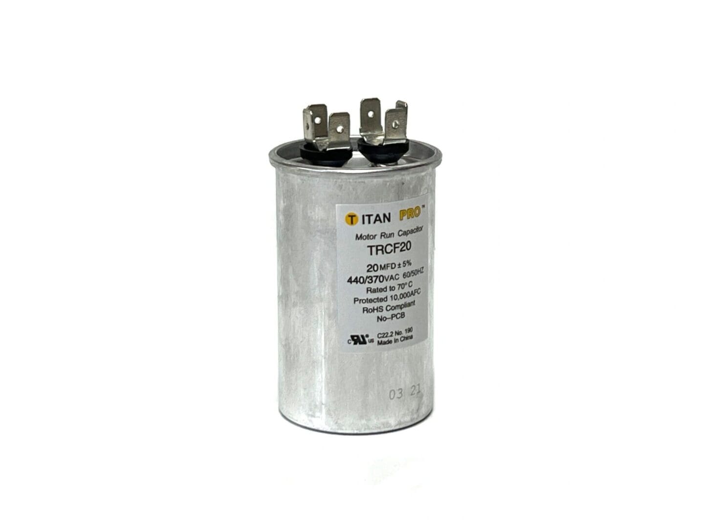 A capacitor is shown with three wires.