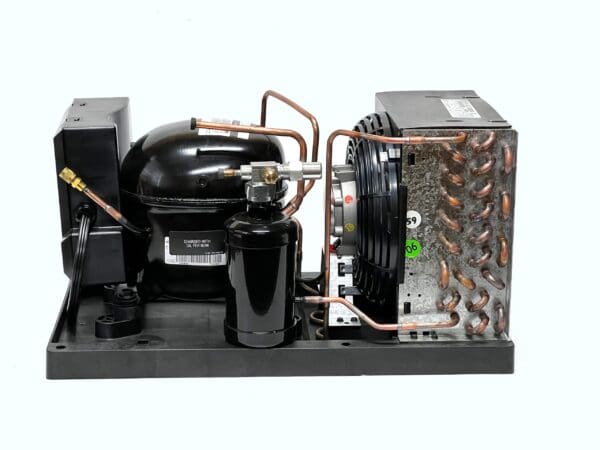 A compressor is connected to the condenser unit.