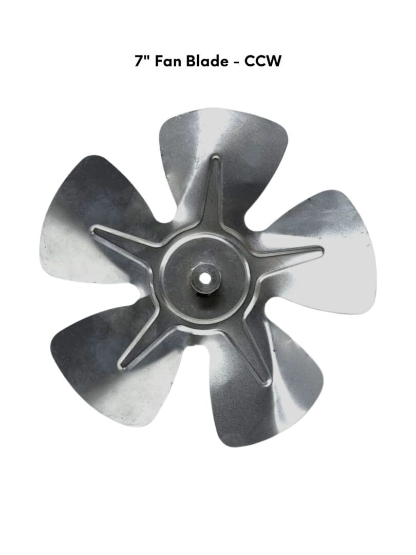 A fan blade is shown with six blades.
