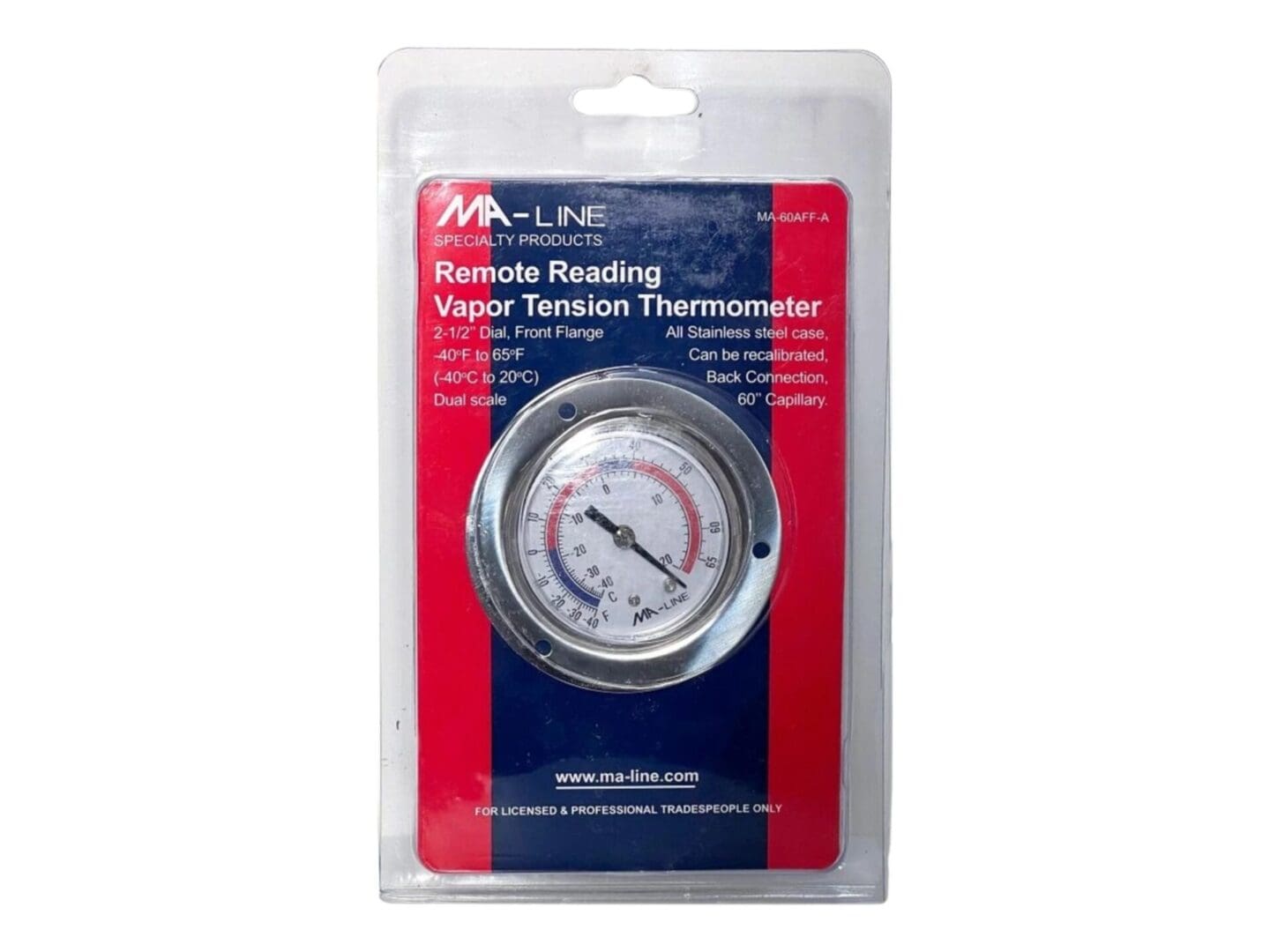 A thermometer is packaged in its package.