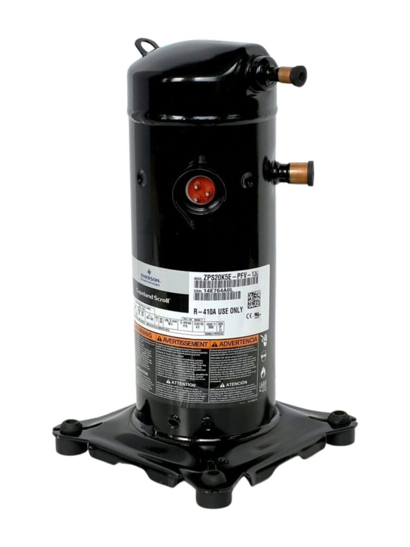 A black compressor sitting on top of a base.