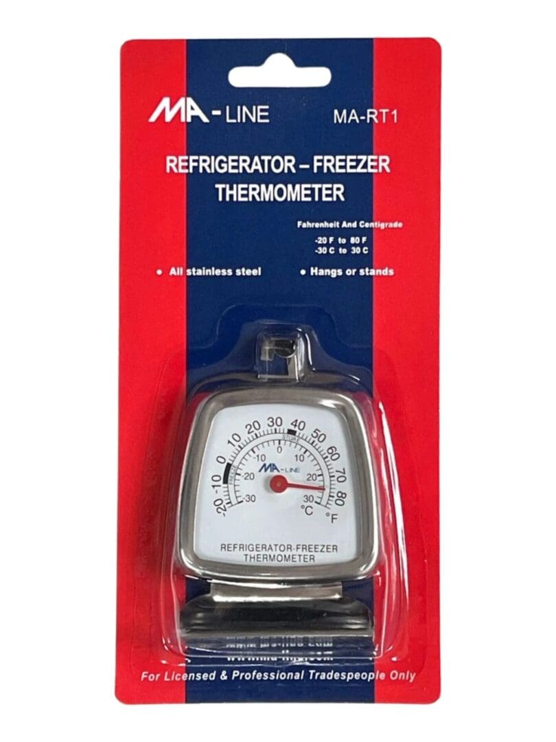 A thermometer is shown on the package.
