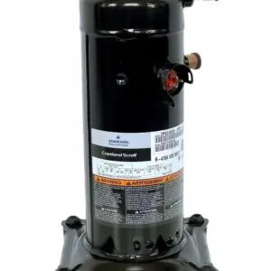 A black compressor sitting on top of a base.