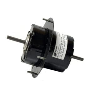 Black electric motor with visible label.